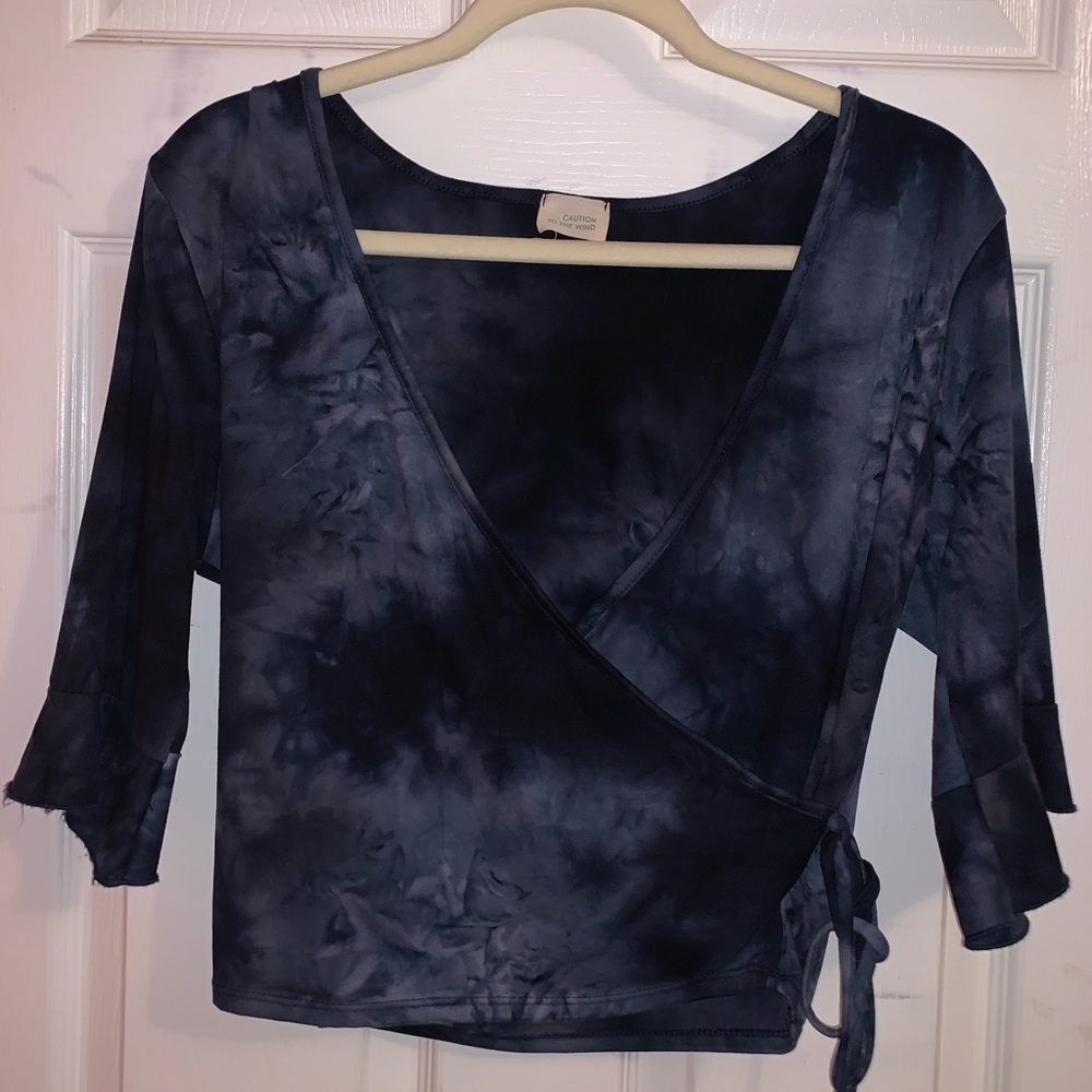 Bohemian Style Mid Sleeve Crop Top